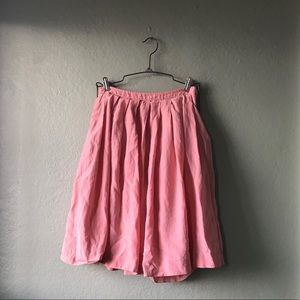 Vintage Pink High Waisted Pleated Full Skirt